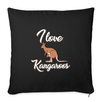 J’adore les kangourous - Housse de coussin décorative 45 x 45 cm - noir - Devant
