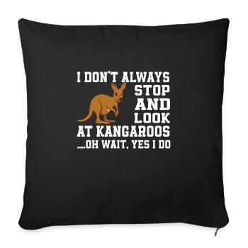 Funny Kangaroo Saying - Sofa pillowcase 17,3'' x 17,3'' (45 x 45 cm) - black - Front