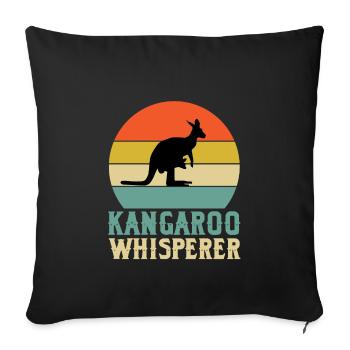 Chuchoteur kangourou - Housse de coussin décorative 45 x 45 cm - noir - Devant