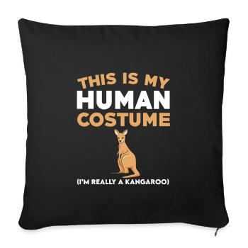 Drôle de costume de kangourou - Housse de coussin décorative 45 x 45 cm - noir - Devant