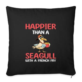 Costume de mouette Français frites - Housse de coussin décorative 45 x 45 cm - noir - Devant