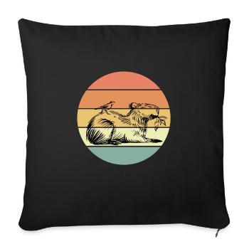T-shirt rétro Capybara - Housse de coussin décorative 45 x 45 cm - noir - Devant