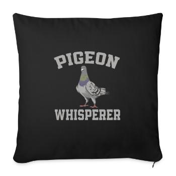 Pigeon Chuchoteur - Housse de coussin décorative 45 x 45 cm - noir - Devant