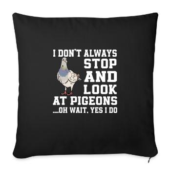 Drôle de chemise de pigeon - Housse de coussin décorative 45 x 45 cm - noir - Devant