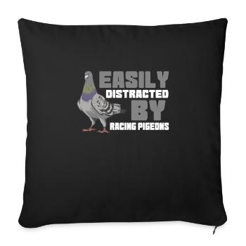 Easily Distracted By Pigeon Racing - Sofa pillowcase 17,3'' x 17,3'' (45 x 45 cm) - black - Front
