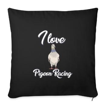 I love pigeon racing - Sofa pillowcase 17,3'' x 17,3'' (45 x 45 cm) - black - Front