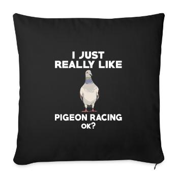 Lovers of pigeon sports - Sofa pillowcase 17,3'' x 17,3'' (45 x 45 cm) - black - Front