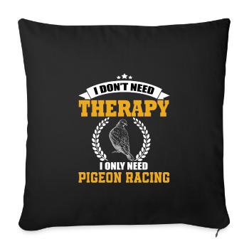 Funny pigeon-running T-shirt - Sofa pillowcase 17,3'' x 17,3'' (45 x 45 cm) - black - Front