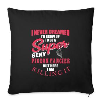 Drôle de chemise Pigeon Lover - Housse de coussin décorative 45 x 45 cm - noir - Devant