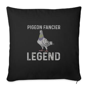 Légende de colombophile - Housse de coussin décorative 45 x 45 cm - noir - Devant