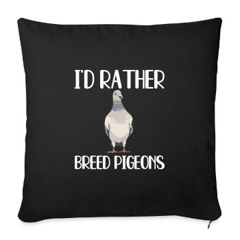 Cadeau d’élevage de pigeons - Housse de coussin décorative 45 x 45 cm - noir - Devant