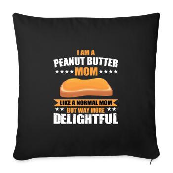 Funny Peanut Butter Mama - Sofa pillowcase 17,3'' x 17,3'' (45 x 45 cm) - black - Front