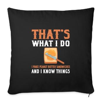 Peanut Butter Sandwich - Sofa pillowcase 17,3'' x 17,3'' (45 x 45 cm) - black - Front