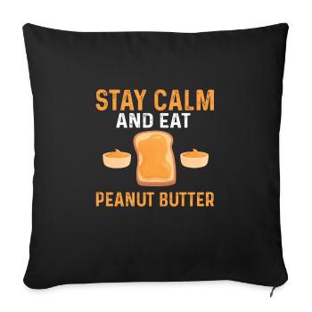 Peanut butter - Sofa pillowcase 17,3'' x 17,3'' (45 x 45 cm) - black - Front