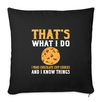 Baking chocolate chip cookies - Sofa pillowcase 17,3'' x 17,3'' (45 x 45 cm) - black - Front
