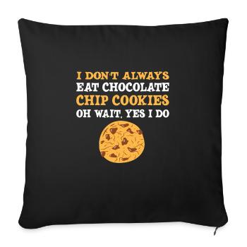 Funny chocolate chip cookie design - Sofa pillowcase 17,3'' x 17,3'' (45 x 45 cm) - black - Front
