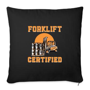 Forklift Certified - Sofa pillowcase 17,3'' x 17,3'' (45 x 45 cm) - black - Front