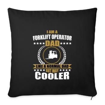 Forklift Papa - Sofa pillowcase 17,3'' x 17,3'' (45 x 45 cm) - black - Front