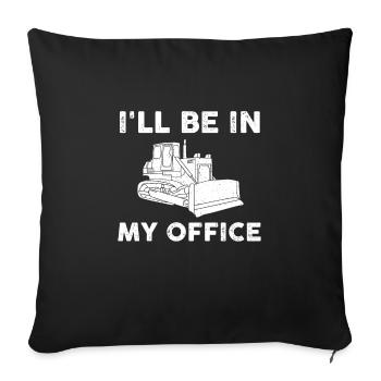 Funny Bulldozer T-Shirt - Sofa pillowcase 17,3'' x 17,3'' (45 x 45 cm) - black - Front