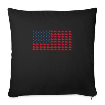 USA Bulldozer Flag - Sofa pillowcase 17,3'' x 17,3'' (45 x 45 cm) - black - Front