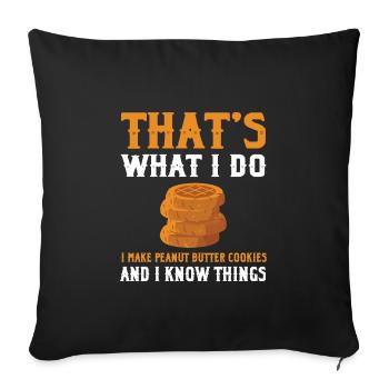 Peanut Butter Cookie Saying - Sofa pillowcase 17,3'' x 17,3'' (45 x 45 cm) - black - Front