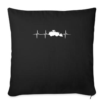 Chargeuse sur pneus Heartbeat - Housse de coussin décorative 45 x 45 cm - noir - Devant