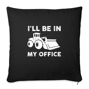 Drôle de chemise de conducteur de chargeuse sur pneus - Housse de coussin décorative 45 x 45 cm - noir - Devant