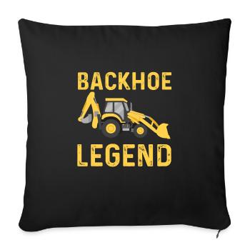 Backhoe loader legend - Sofa pillowcase 17,3'' x 17,3'' (45 x 45 cm) - black - Front
