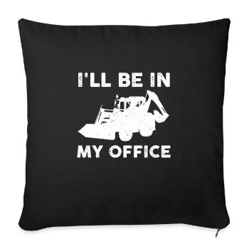 Funny Backhoe Loader Design - Sofa pillowcase 17,3'' x 17,3'' (45 x 45 cm) - black - Front