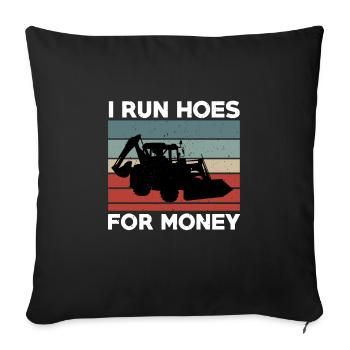 Funny Backhoe Loader Design - Sofa pillowcase 17,3'' x 17,3'' (45 x 45 cm) - black - Front