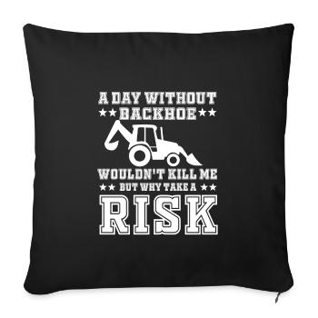 Funny Backhoe Loader Gift - Sofa pillowcase 17,3'' x 17,3'' (45 x 45 cm) - black - Front