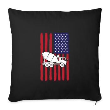 Conception de malaxeurs de camions américains - Housse de coussin décorative 45 x 45 cm - noir - Devant