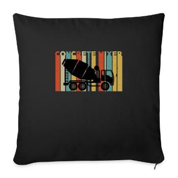 Camion rétro béton - Housse de coussin décorative 45 x 45 cm - noir - Devant