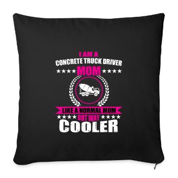 Backhoe loader mom gift for women - Sofa pillowcase 17,3'' x 17,3'' (45 x 45 cm) - black - Front