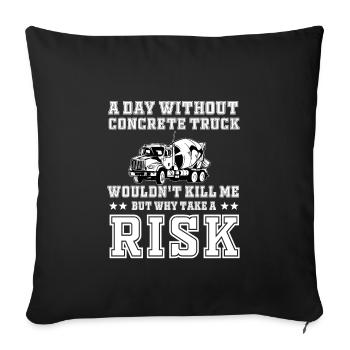 Concrete Truck Mixer - Sofa pillowcase 17,3'' x 17,3'' (45 x 45 cm) - black - Front