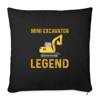 Minibagger Legende - Sofakissenbezug 45 x 45 cm - Schwarz - Vorne