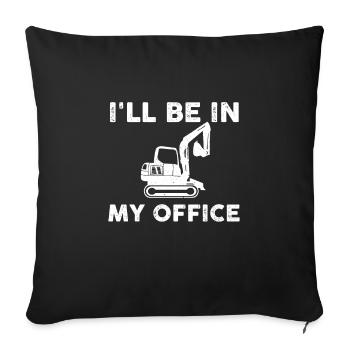 Drôle de chemise de conducteur de pelle - Housse de coussin décorative 45 x 45 cm - noir - Devant