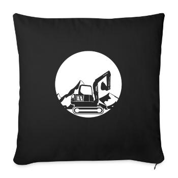 Minibagger Berg Design - Sofakissenbezug 45 x 45 cm - Schwarz - Vorne