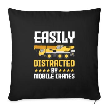Drôle de grutier mobile - Housse de coussin décorative 45 x 45 cm - noir - Devant