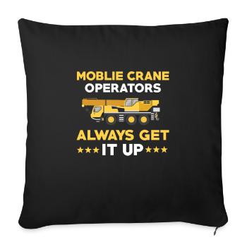 Drôle de grutier mobile - Housse de coussin décorative 45 x 45 cm - noir - Devant