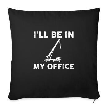 Cadeau de grutier mobile - Housse de coussin décorative 45 x 45 cm - noir - Devant