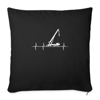 Mobile crane heartbeat - Sofa pillowcase 17,3'' x 17,3'' (45 x 45 cm) - black - Front