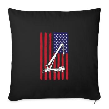 Grue des États-Unis - Housse de coussin décorative 45 x 45 cm - noir - Devant