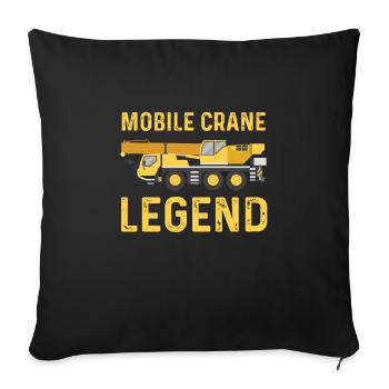 Mobile crane legend - Sofa pillowcase 17,3'' x 17,3'' (45 x 45 cm) - black - Front
