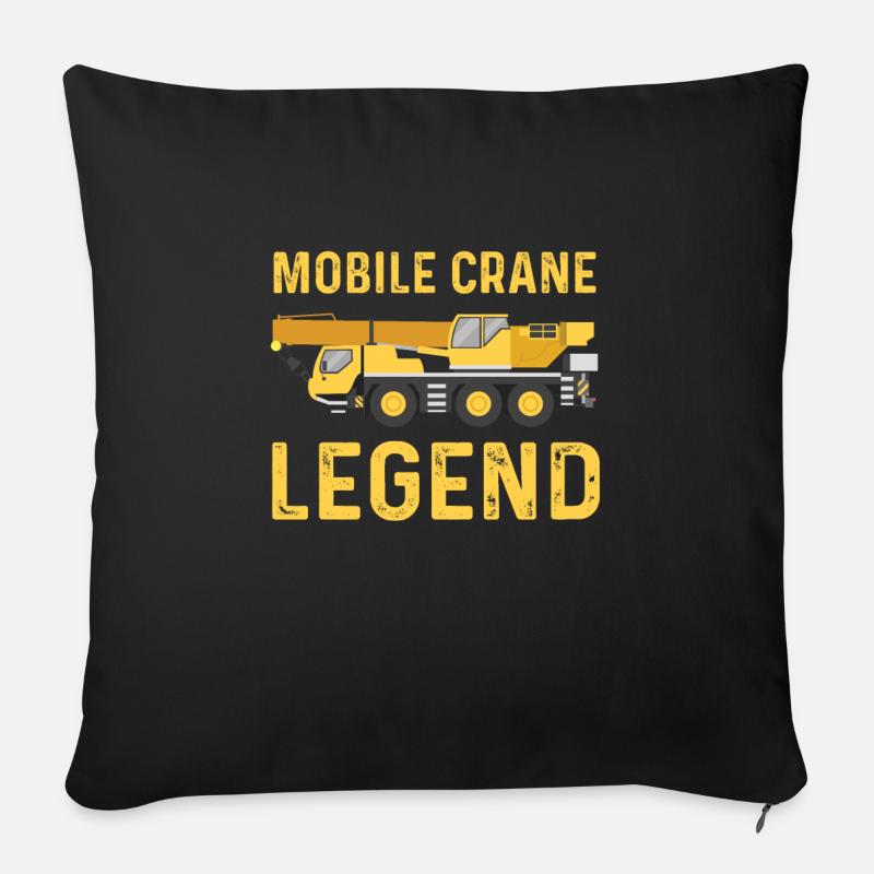 Mobilkran Legende - Sofakissenbezug 45 x 45 cm - Schwarz