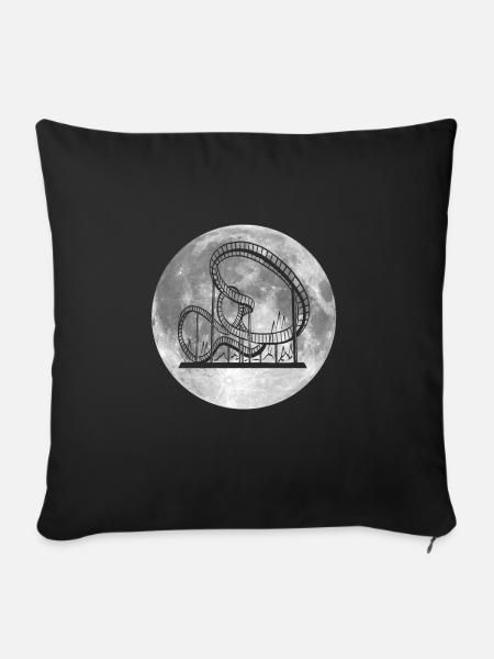 Achterbahn Mond Design - Sofakissenbezug 45 x 45 cm - Schwarz