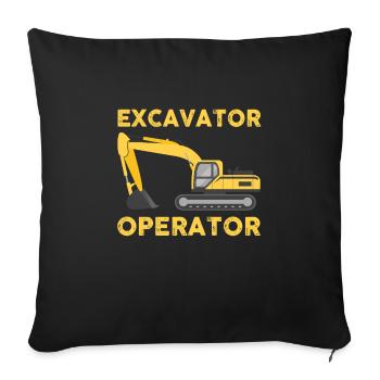 Excavator driver - Sofa pillowcase 17,3'' x 17,3'' (45 x 45 cm) - black - Front