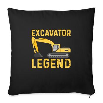 Excavator Legend - Sofa pillowcase 17,3'' x 17,3'' (45 x 45 cm) - black - Front