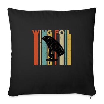 Wing Foil - Sofa pillowcase 17,3'' x 17,3'' (45 x 45 cm) - black - Front