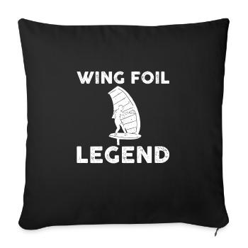 Légende du fleuret d’aile - Housse de coussin décorative 45 x 45 cm - noir - Devant